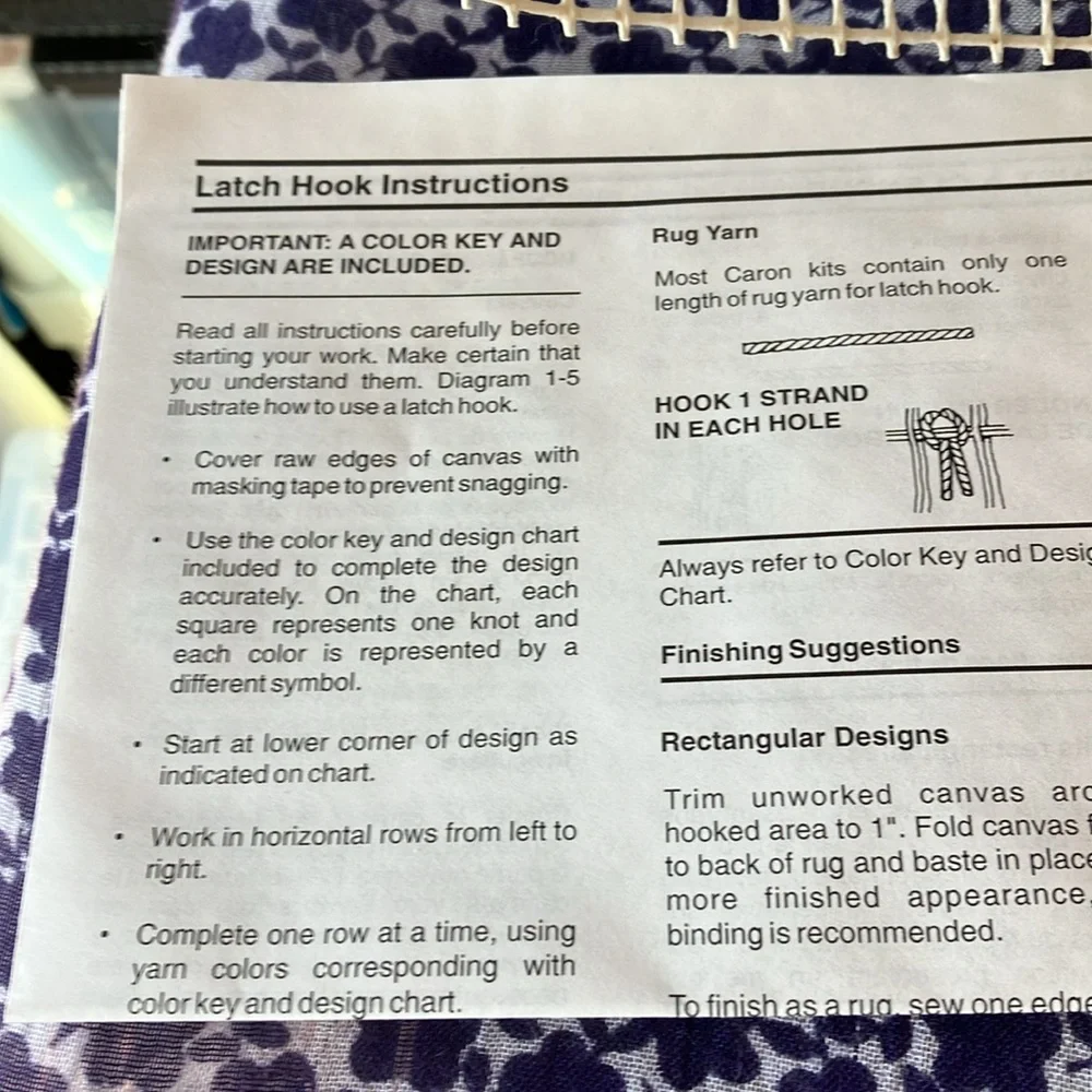 Caron Latch Hook Kit Natura Craft Carousel Horse P462 Pillow Top Wall Art 12x12”
